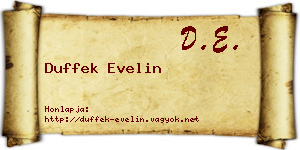 Duffek Evelin névjegykártya